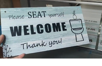 Rectangular Wooden Sign