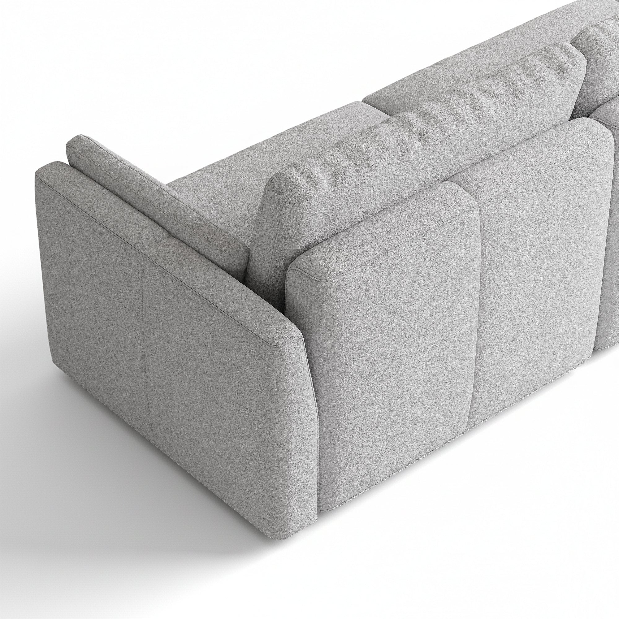 3-Seater Dove Grey Chenille Modular Sofa with Deep Seat