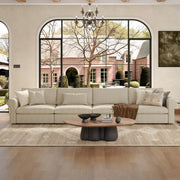 4-Seater Cream Corduroy Modular Sofa with Wide Seat