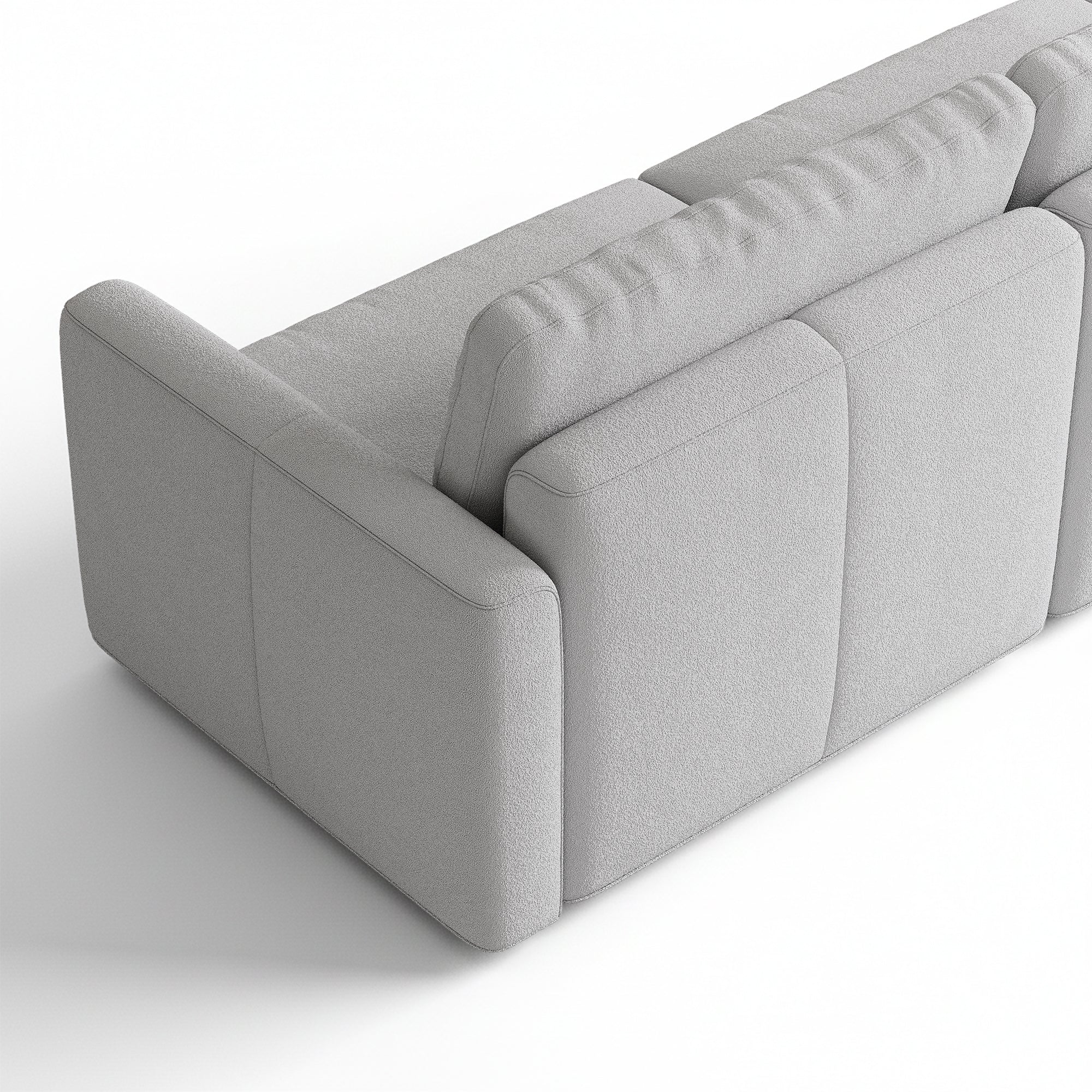4-Seater Dove Grey Chenille Modular Sofa with Wide Seat