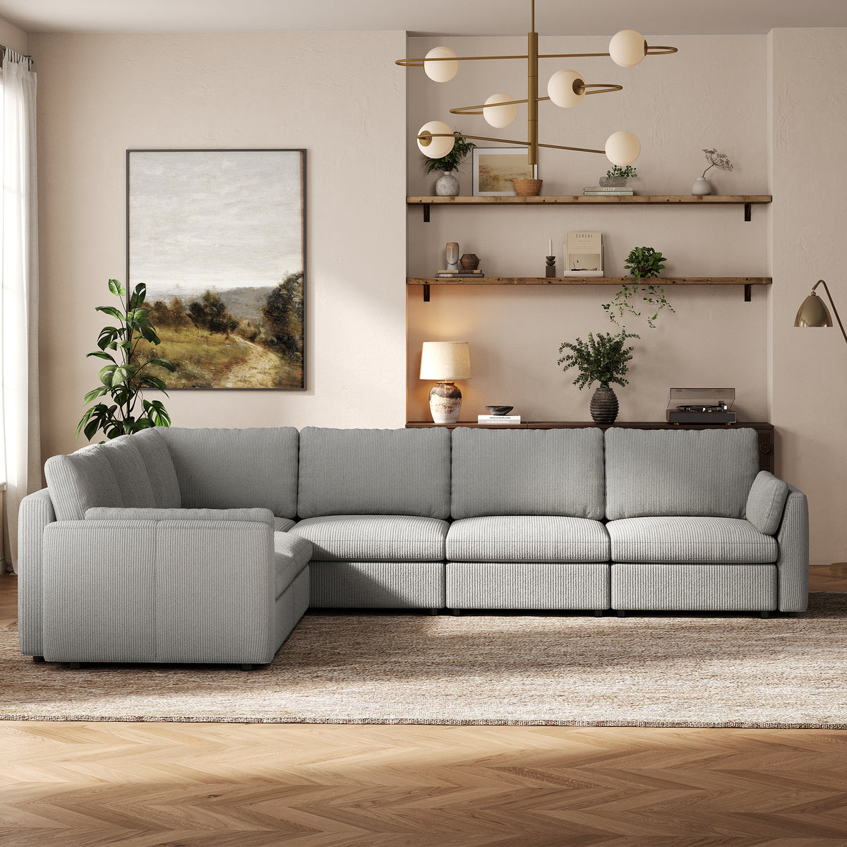 Modular Sectional Sofa - Slim-Profile Arm, Storage Seat, Slim-Profile Backrest - 29.5" W x 27.5" D Per Seat
