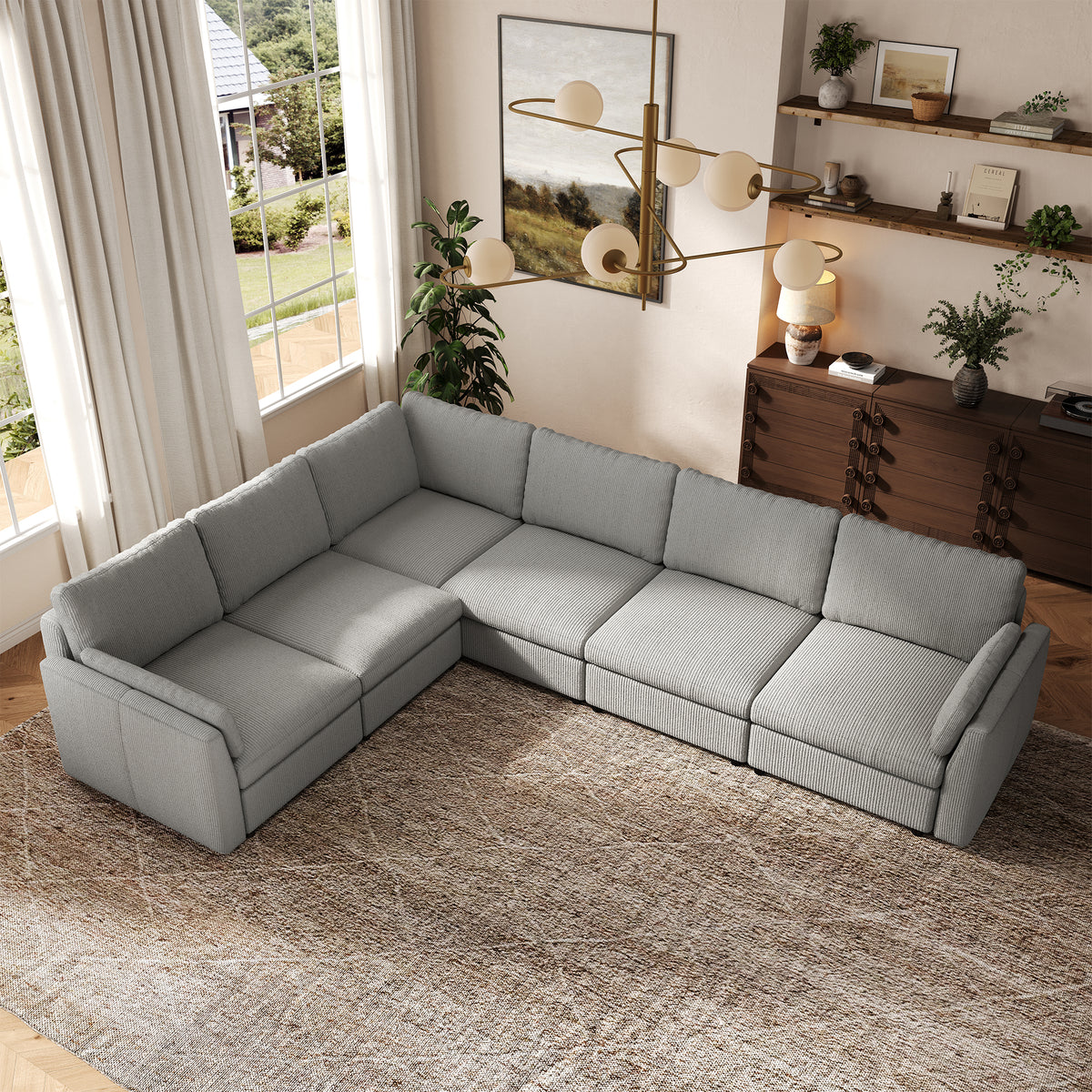 Modular Sectional Sofa - Slim-Profile Arm, Standard Seat, Slim-Profile Backrest - 29.5" W x 27.5" D Per Seat
