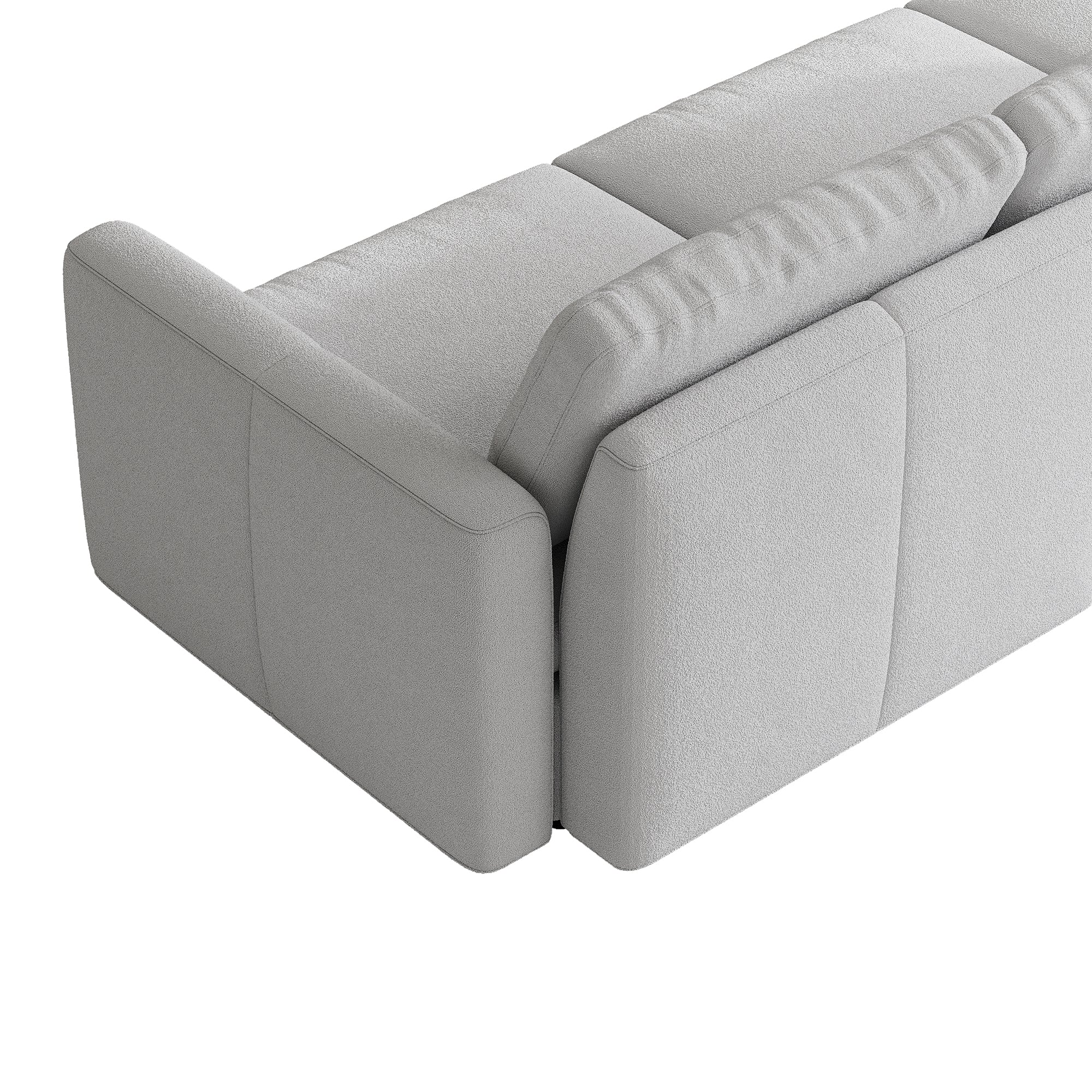 4-Seater Dove Grey Chenille Modular Sofa with Deep Seat
