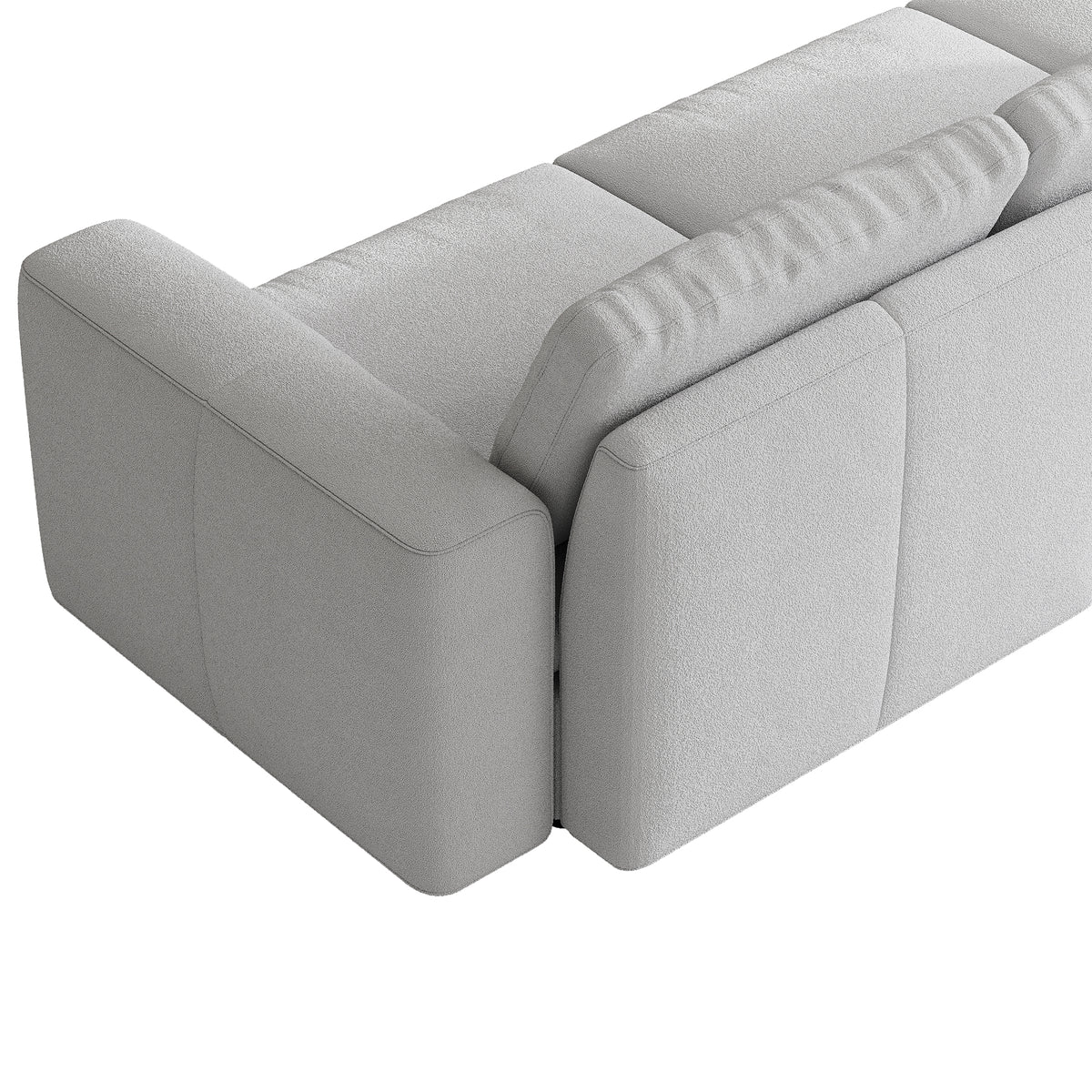 L-Shaped Modular Sofa in Dove Grey Chenille - 29.5" W x 27.5" D Per Seat