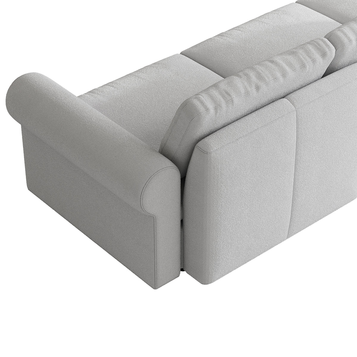 L-Shaped Modular Sofa in Dove Grey Chenille - 29.5" W x 27.5" D Per Seat