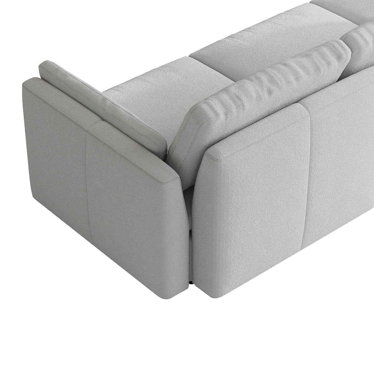 L-Shaped Modular Sofa in Dove Grey Chenille - 29.5" W x 27.5" D Per Seat