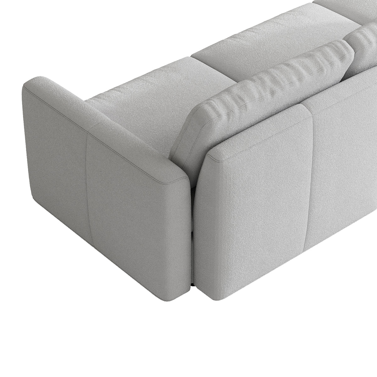 L-Shaped Modular Sofa in Dove Grey Chenille - 29.5" W x 27.5" D Per Seat