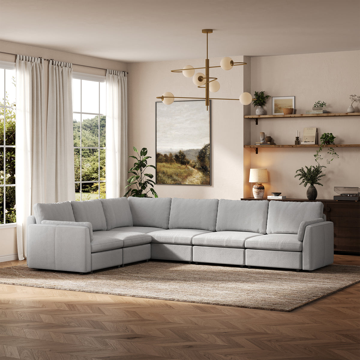 Modular Sectional Sofa - Slim-Profile Arm, Standard Seat, Slim-Profile Backrest - 29.5" W x 27.5" D Per Seat