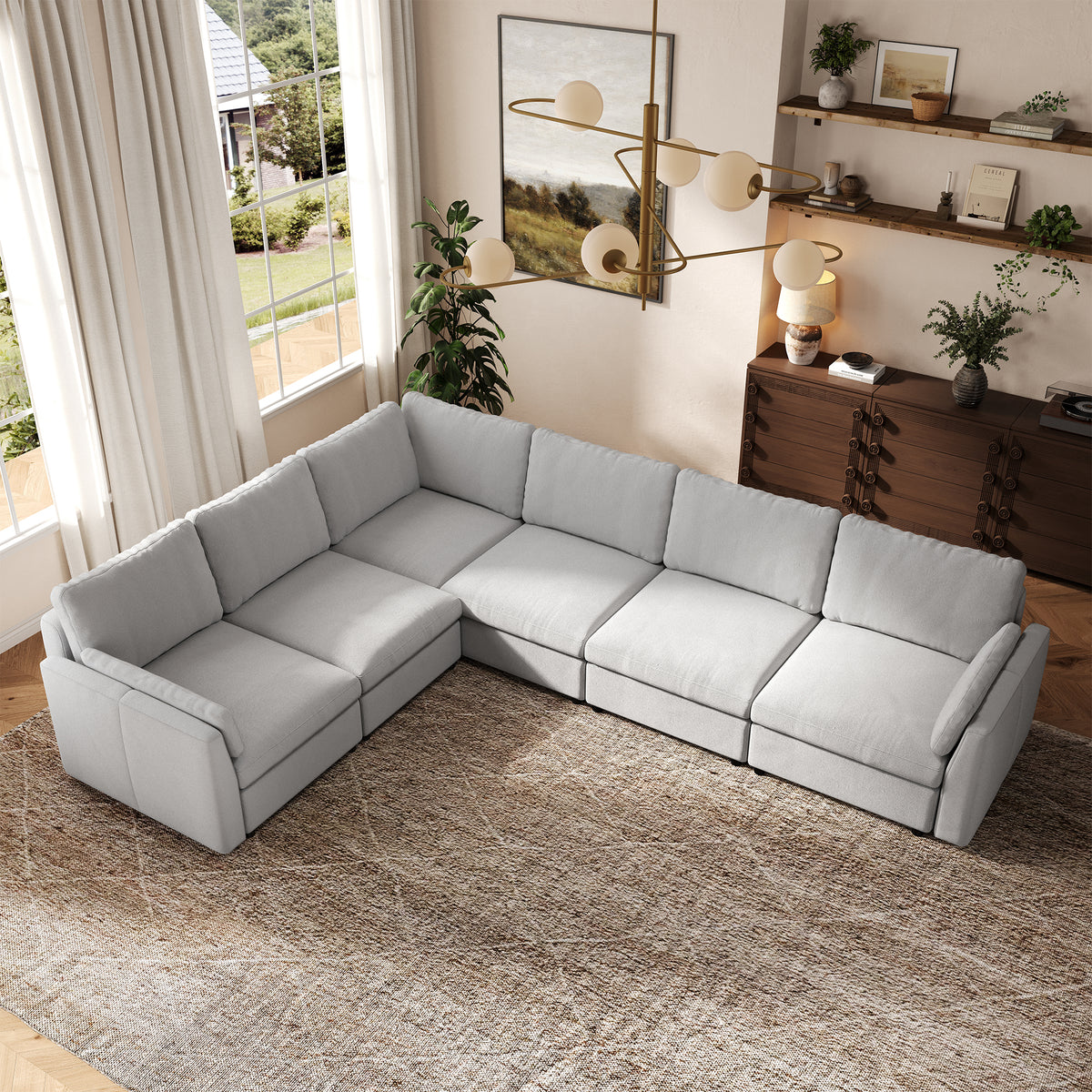 Modular Sectional Sofa - Slim-Profile Arm, Standard Seat, Slim-Profile Backrest - 29.5" W x 27.5" D Per Seat