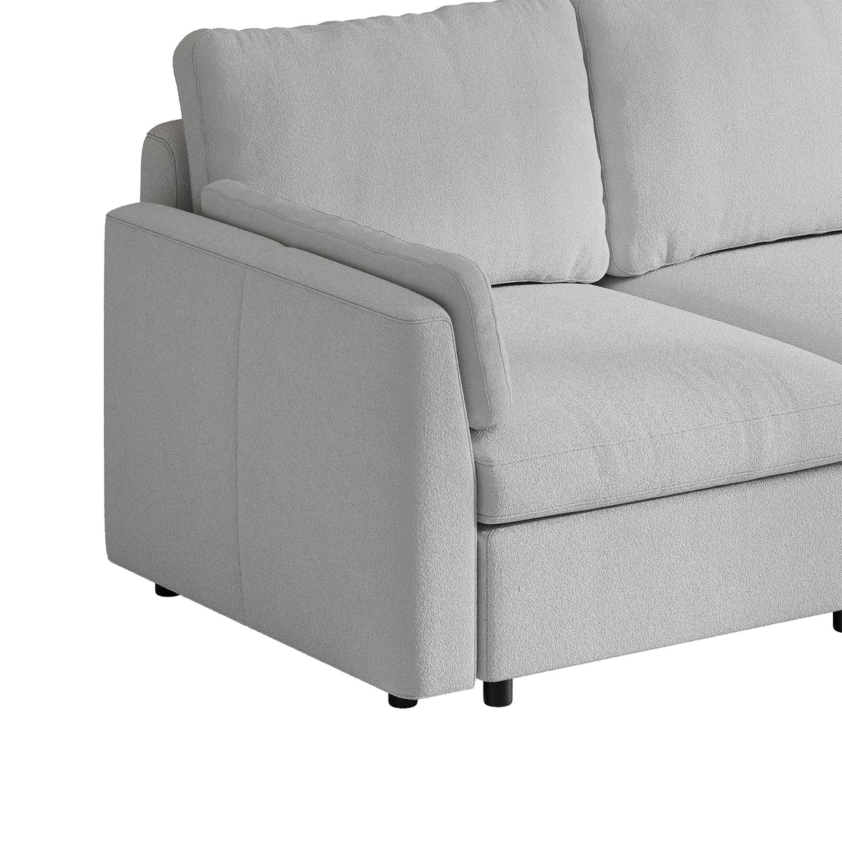 L-Shaped Modular Sofa in Dove Grey Chenille - 29.5" W x 27.5" D Per Seat
