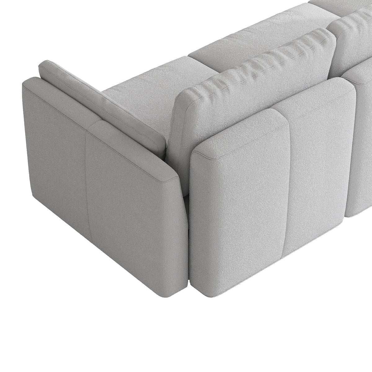 L-Shaped Modular Sofa in Dove Grey Chenille - 29.5" W x 27.5" D Per Seat