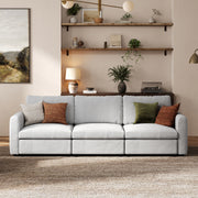 3-Seater Dove Grey Chenille Modular Sofa with Deep Seat