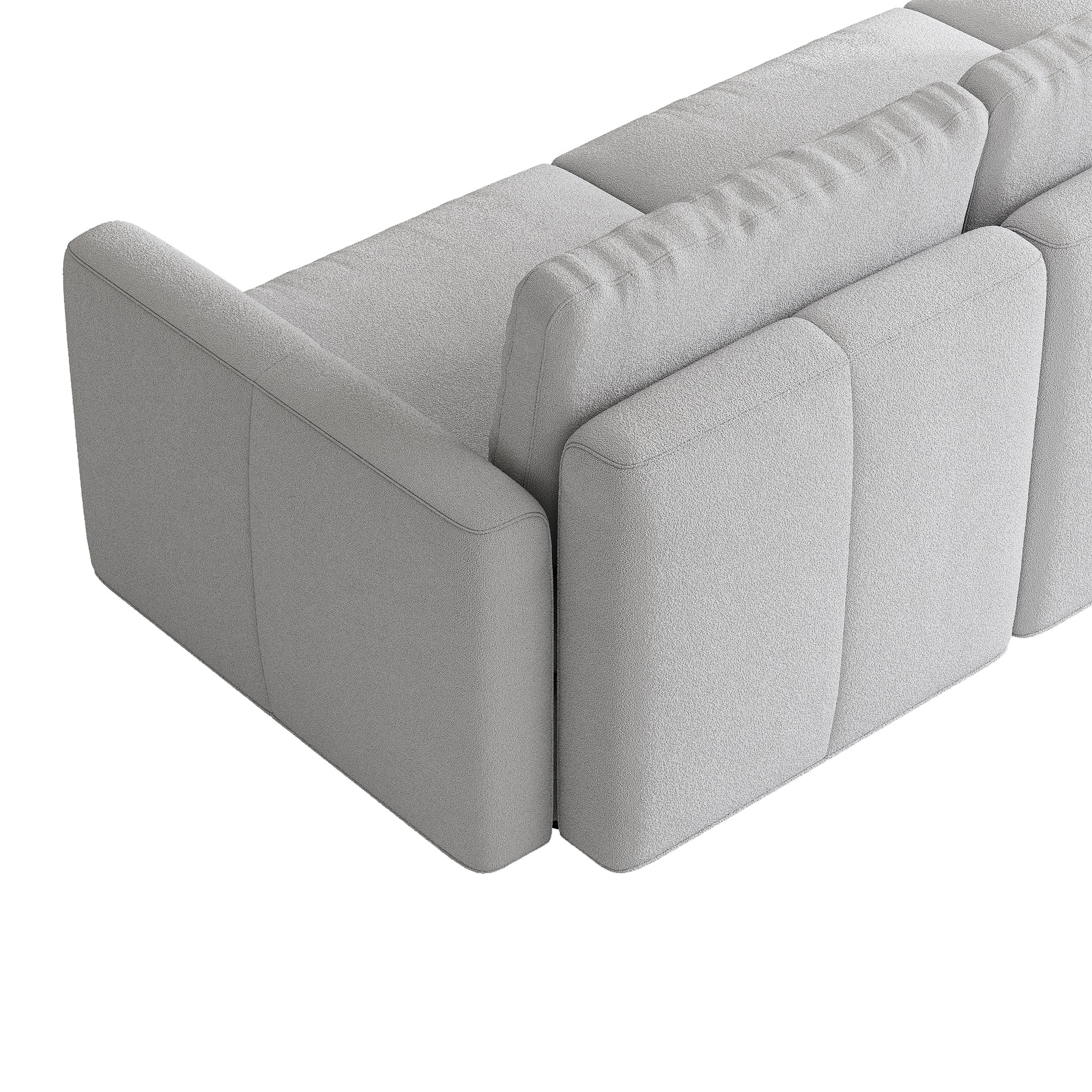 4-Seater Dove Grey Chenille Modular Sofa with Deep Seat