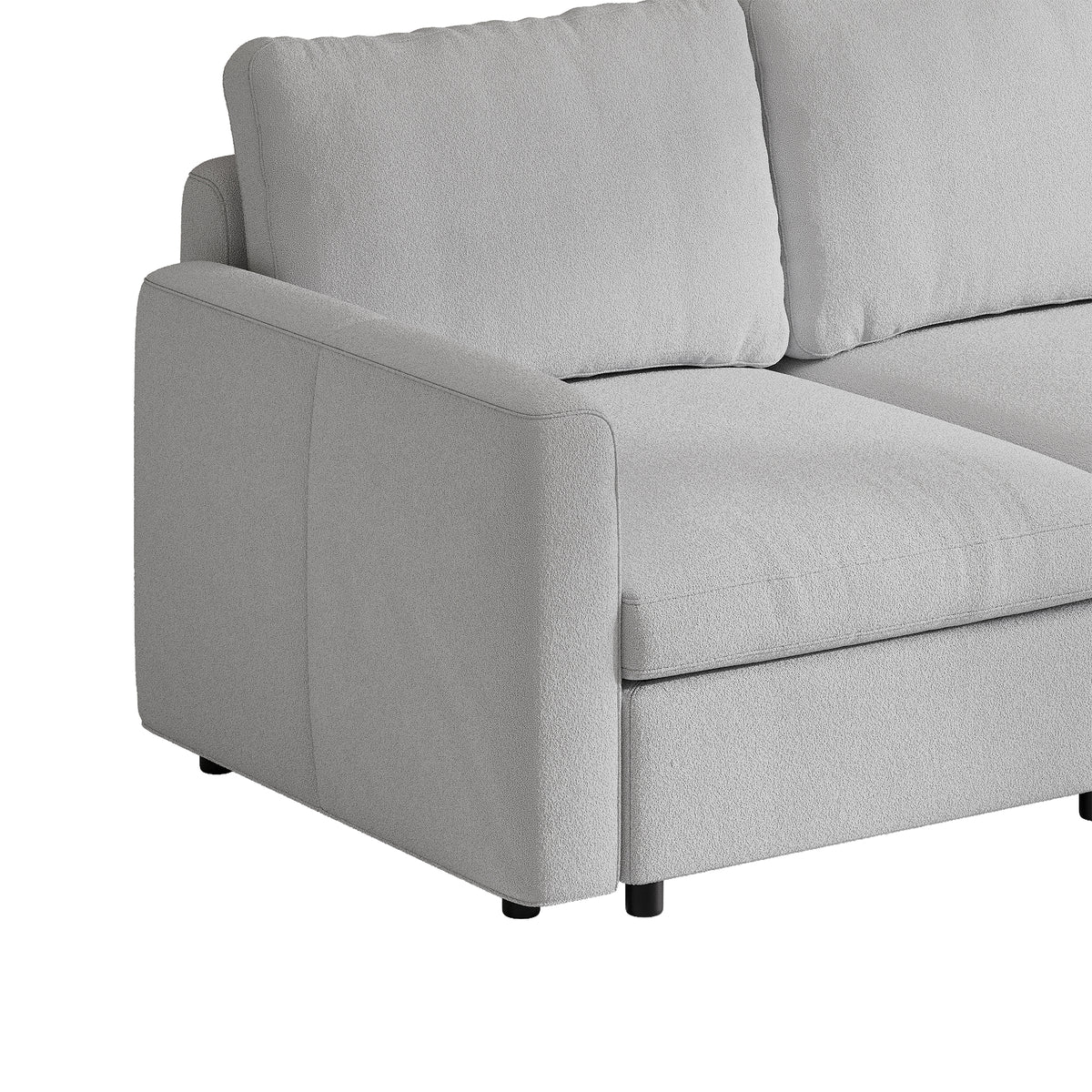 L-Shaped Modular Sofa in Dove Grey Chenille - 29.5" W x 27.5" D Per Seat