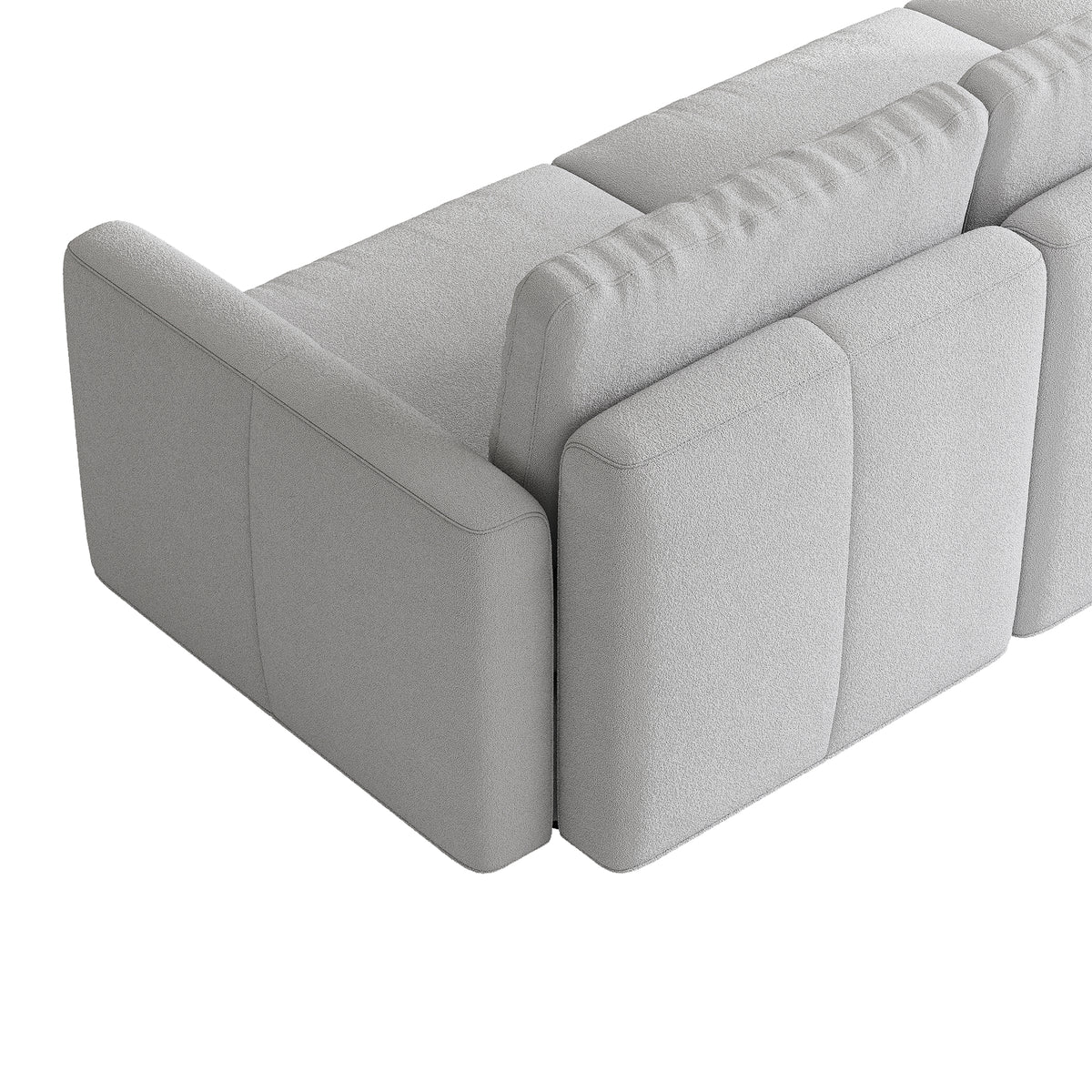 L-Shaped Modular Sofa in Dove Grey Chenille - 29.5" W x 27.5" D Per Seat
