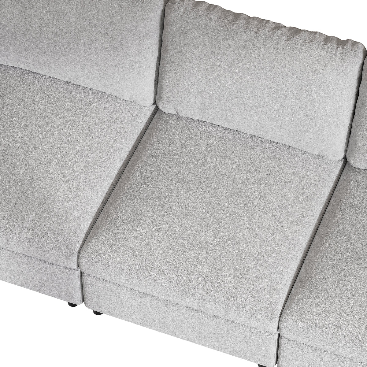 L-Shaped Modular Sofa in Dove Grey Chenille - 29.5" W x 27.5" D Per Seat