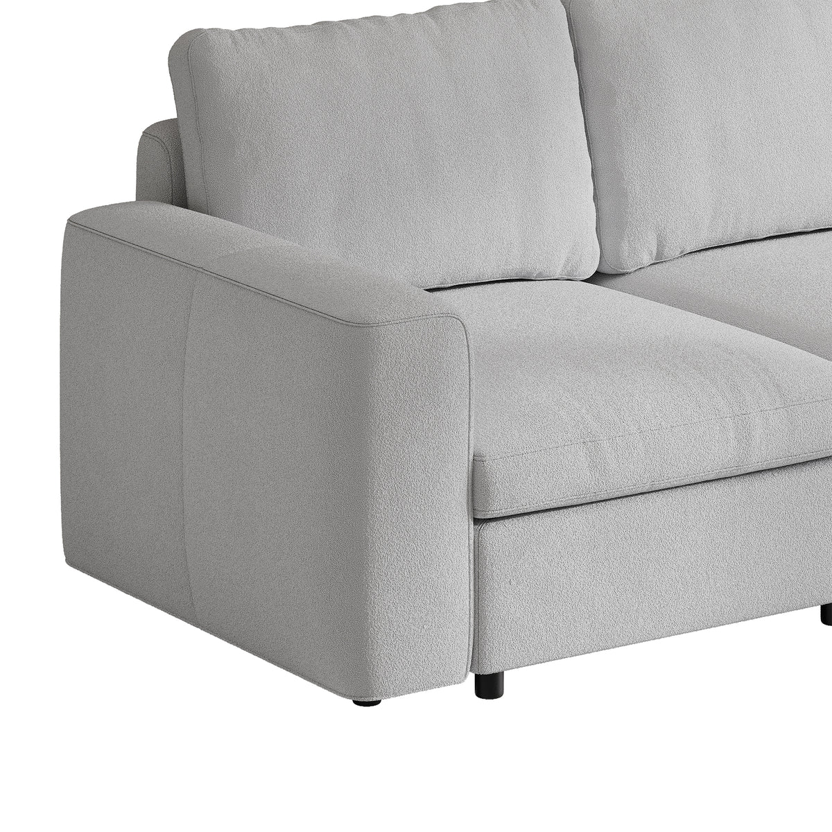 L-Shaped Modular Sofa in Dove Grey Chenille - 29.5" W x 27.5" D Per Seat
