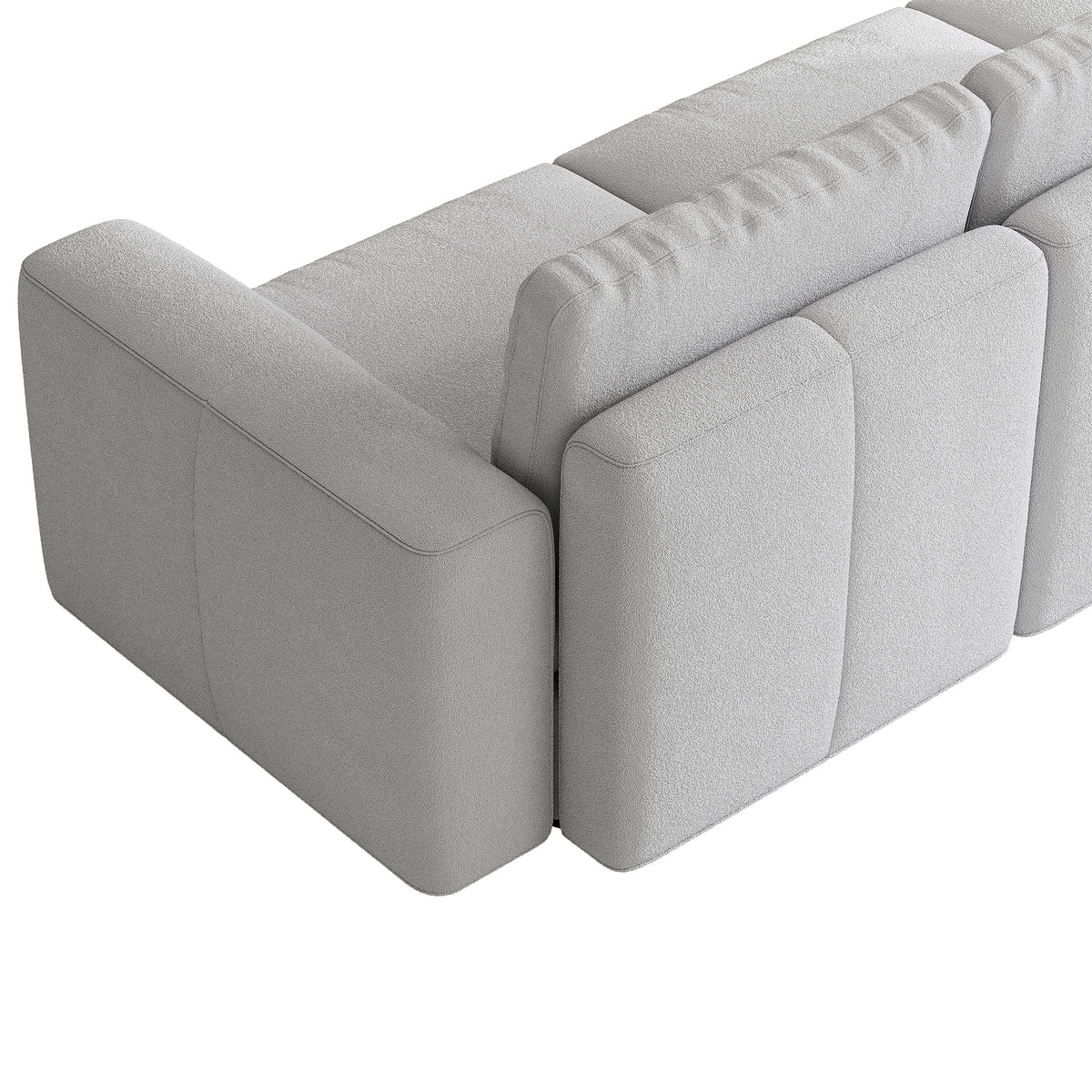 L-Shaped Modular Sofa in Dove Grey Chenille - 29.5" W x 27.5" D Per Seat