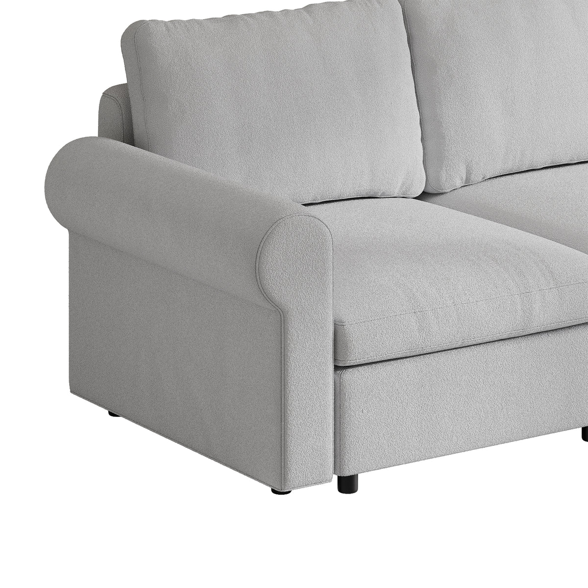 L-Shaped Modular Sofa in Dove Grey Chenille - 29.5" W x 27.5" D Per Seat