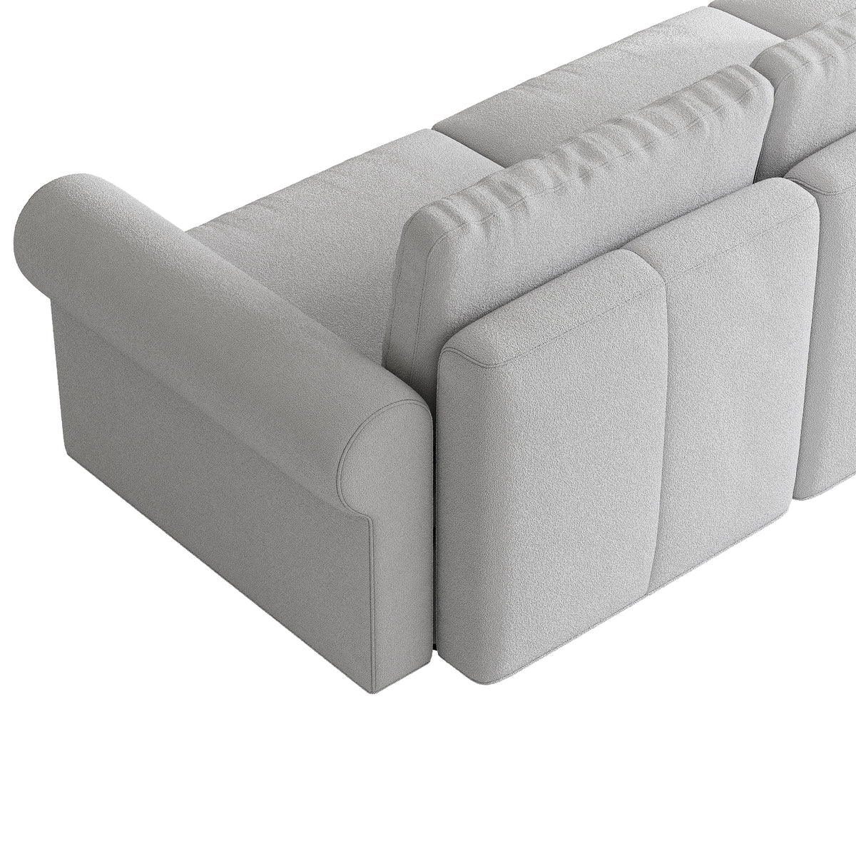 L-Shaped Modular Sofa in Dove Grey Chenille - 29.5" W x 27.5" D Per Seat