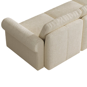 Modular Sectional Sofa - Rounded Arm, Storage Seat, Slim-Profile Backrest - 29.5" W x 27.5" D Per Seat