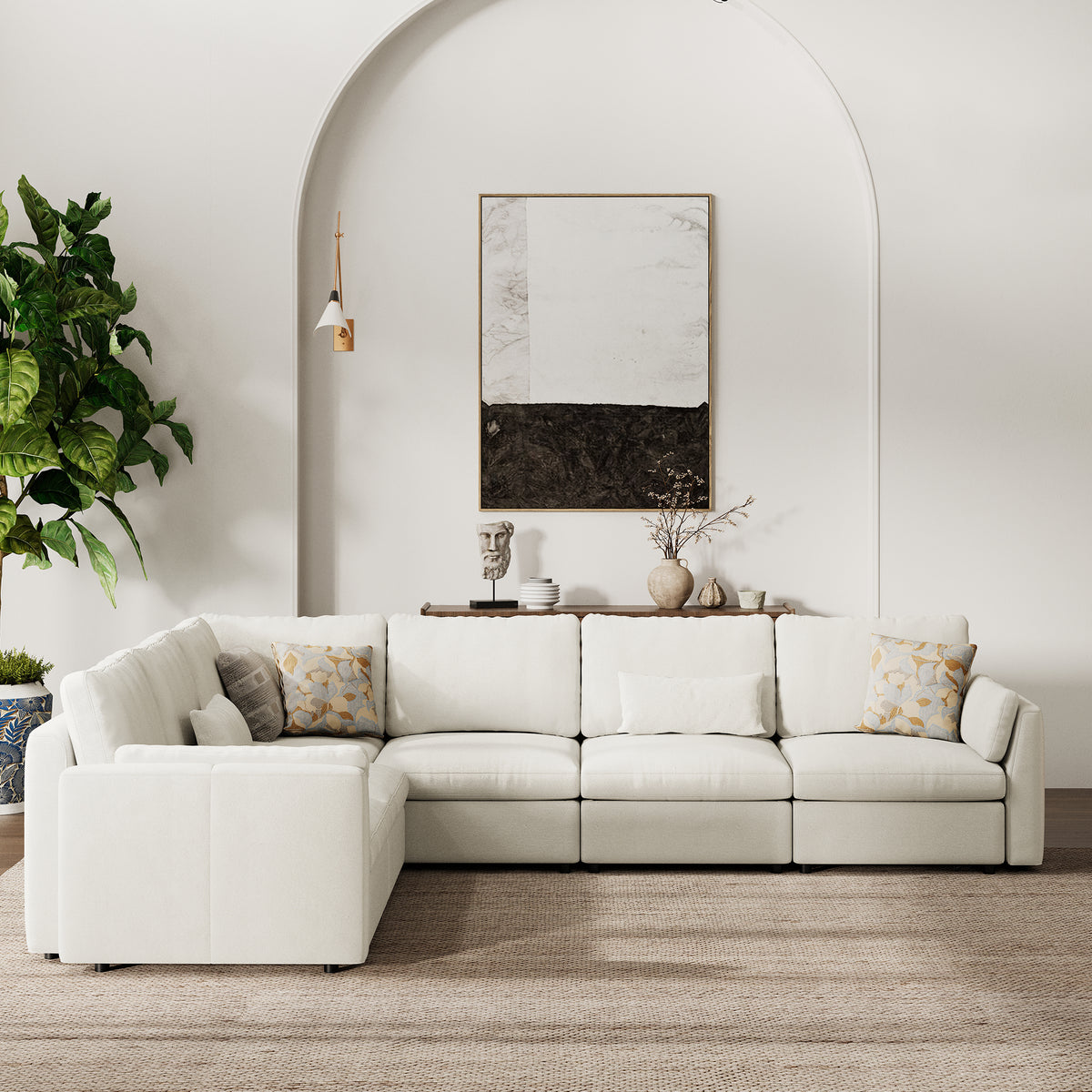 Modular Sectional Sofa - Slim-Profile Arm, Standard Seat, Slim-Profile Backrest - 29.5" W x 27.5" D Per Seat