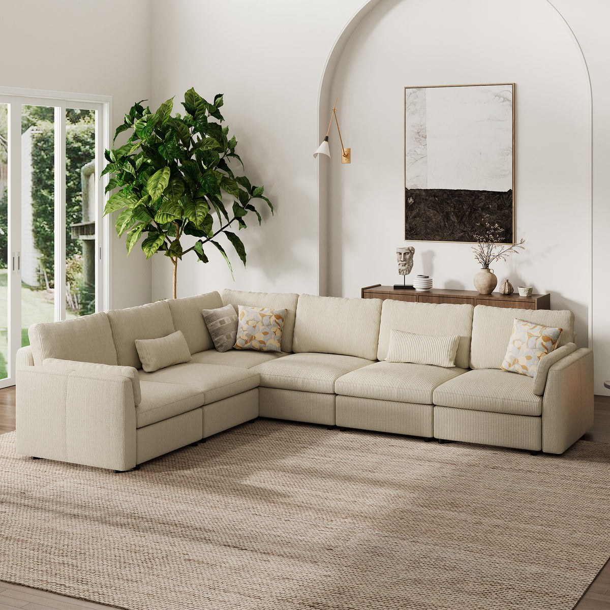 Modular Sectional Sofa - Slim-Profile Arm, Standard Seat, Slim-Profile Backrest - 29.5" W x 27.5" D Per Seat