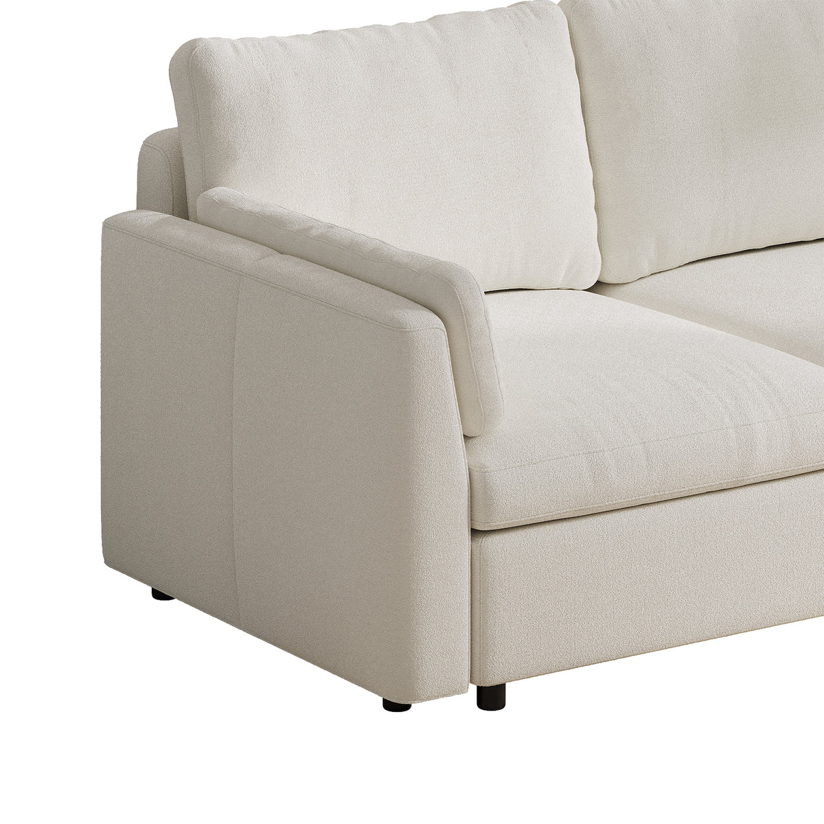 L-Shaped Modular Sofa in Cream Chenille - 29.5" W x 27.5" D Per Seat