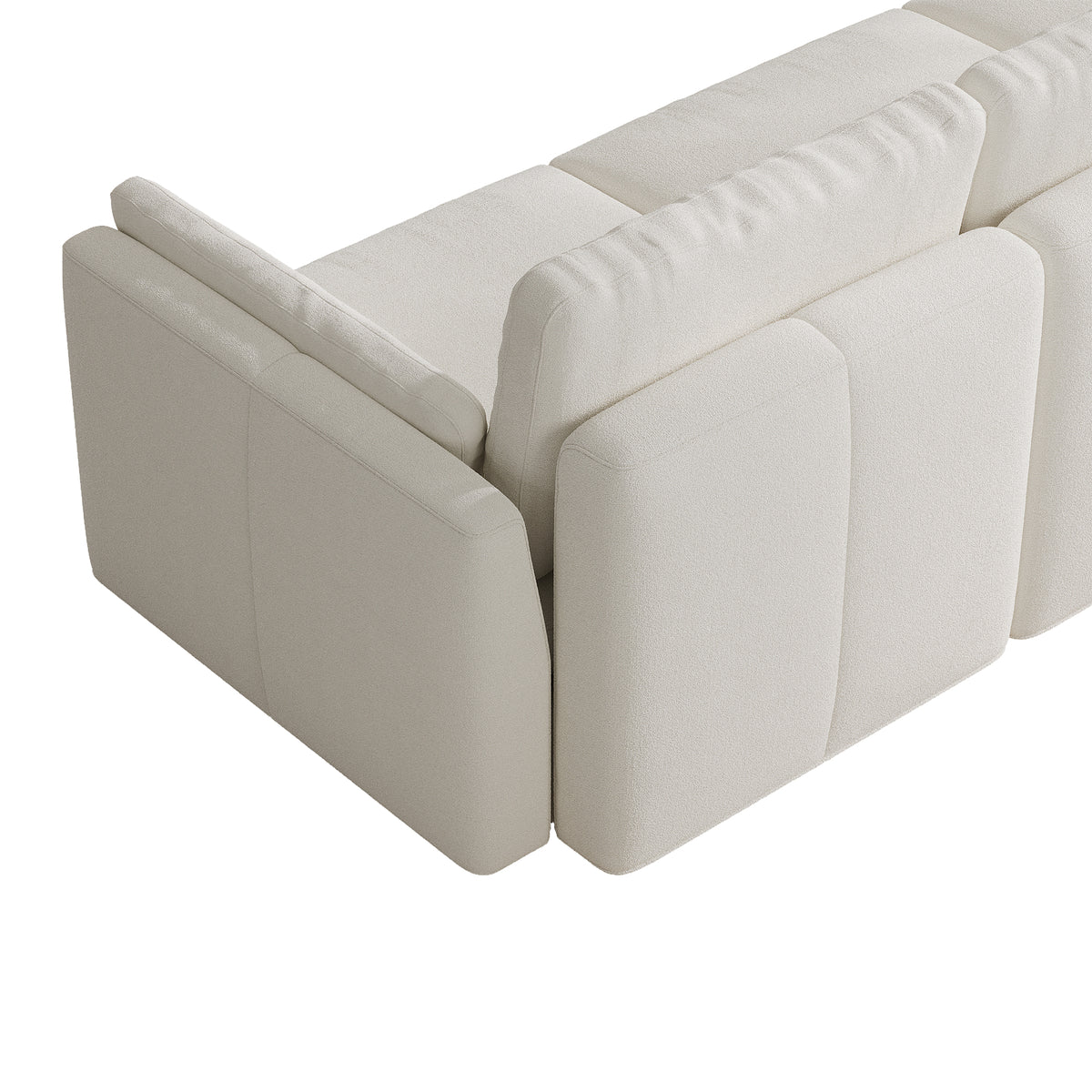L-Shaped Modular Sofa in Cream Chenille - 29.5" W x 27.5" D Per Seat