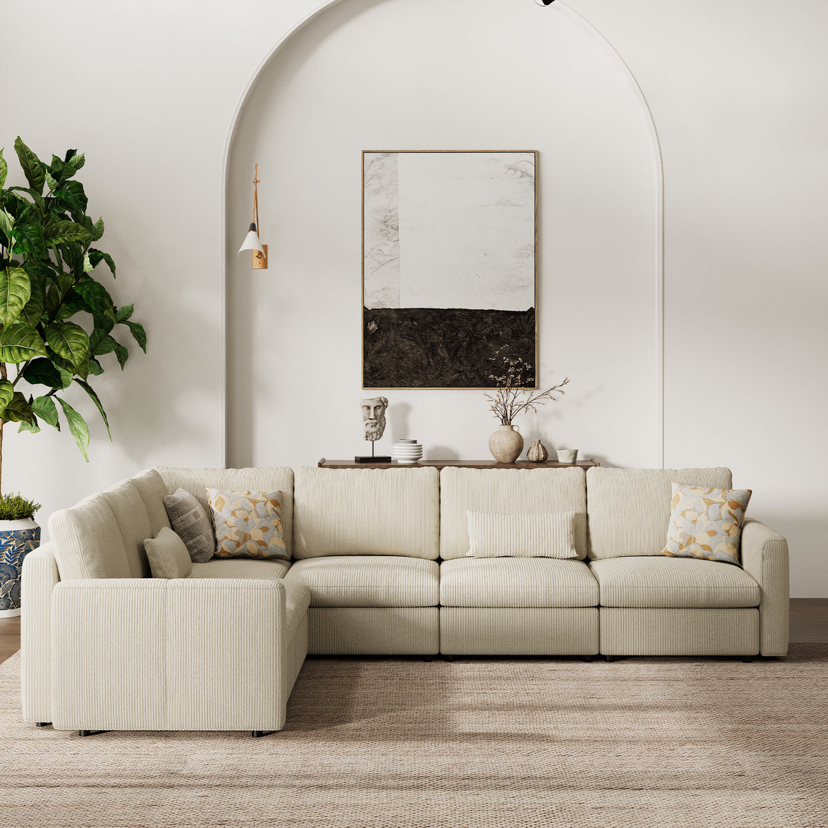 Modular Sectional Sofa - Box Arm, Standard Seat, Box Backrest - 29.5" W x 27.5" D Per Seat