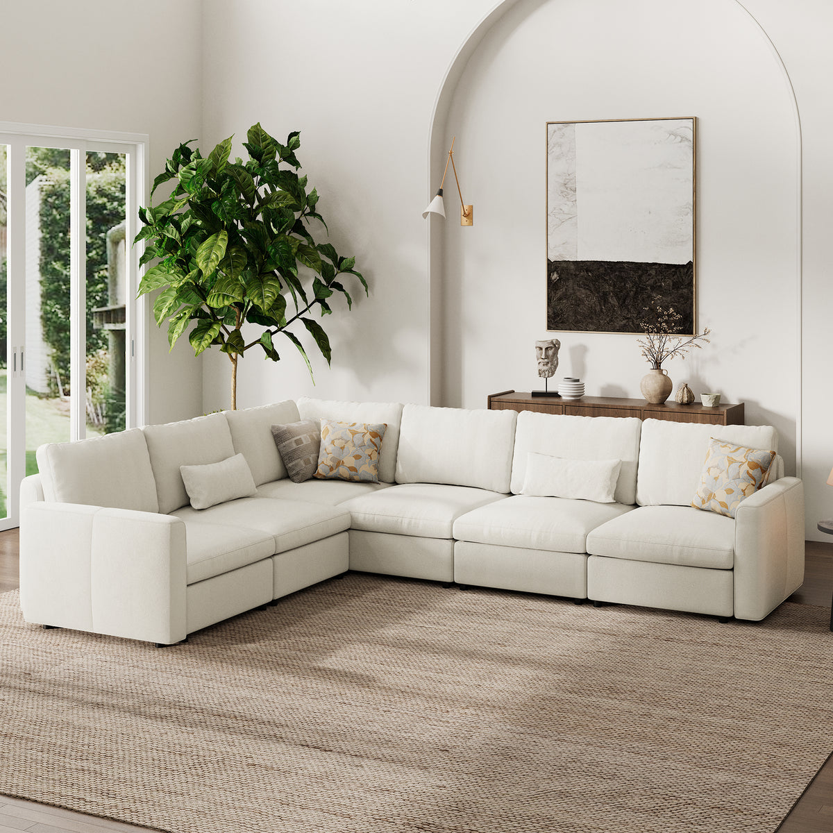 Modular Sectional Sofa - Box Arm, Storage Seat, Box Backrest - 29.5" W x 27.5" D Per Seat