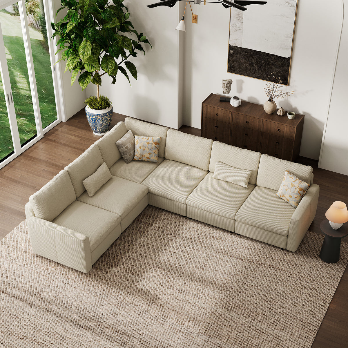 Modular Sectional Sofa - Box Arm, Storage Seat, Box Backrest - 29.5" W x 27.5" D Per Seat