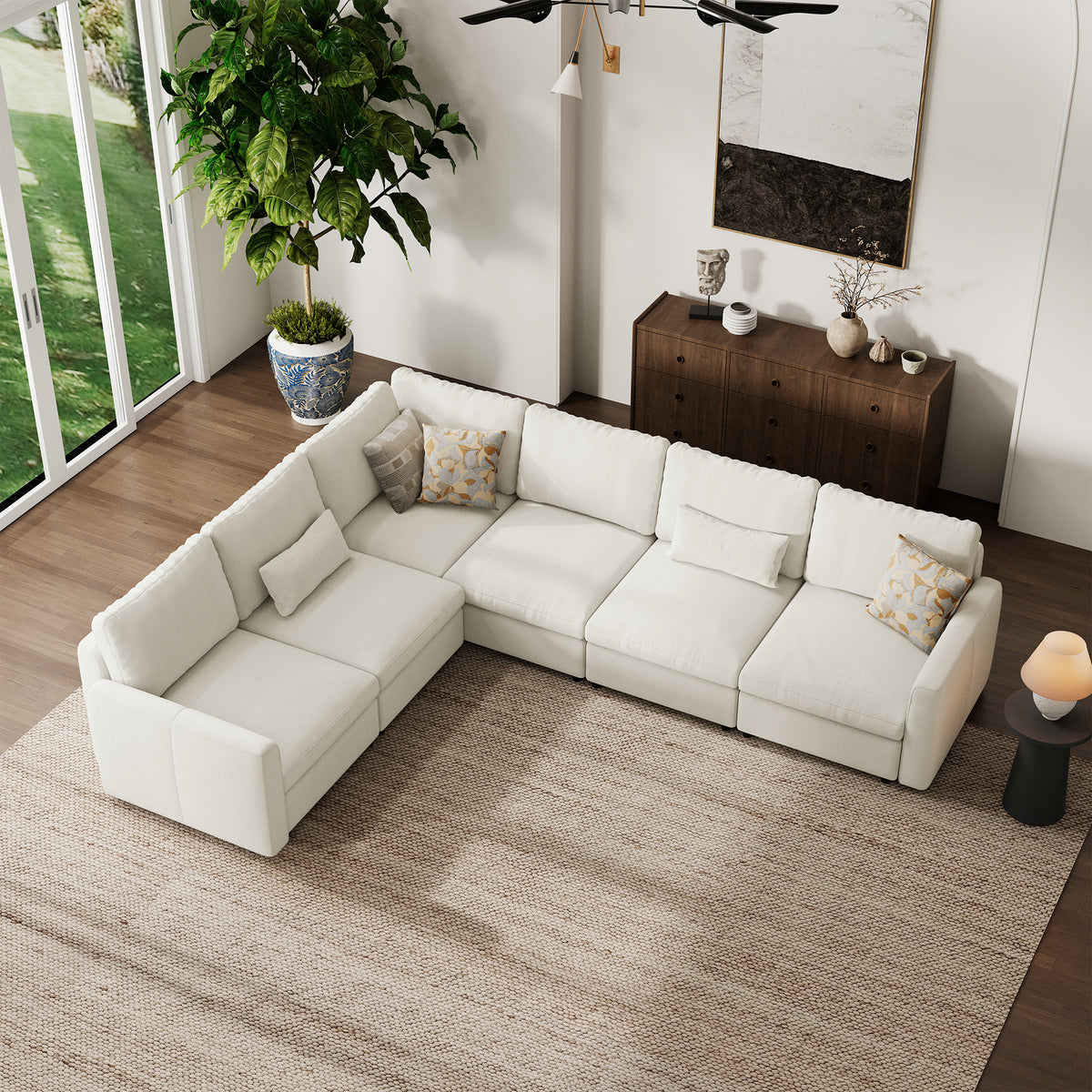 Modular Sectional Sofa - Box Arm, Storage Seat, Box Backrest - 29.5" W x 27.5" D Per Seat