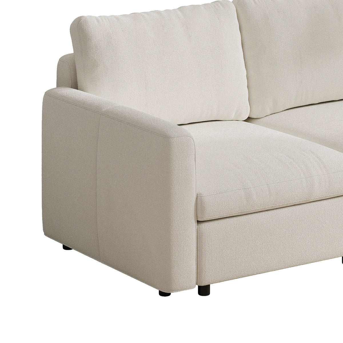 L-Shaped Modular Sofa in Cream Chenille - 29.5" W x 27.5" D Per Seat