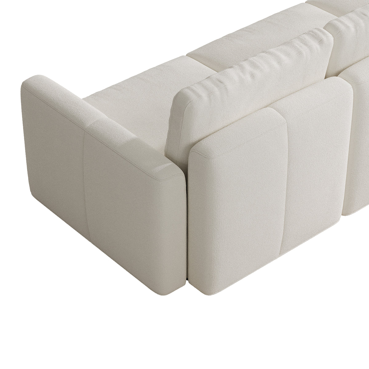 L-Shaped Modular Sofa in Cream Chenille - 29.5" W x 27.5" D Per Seat
