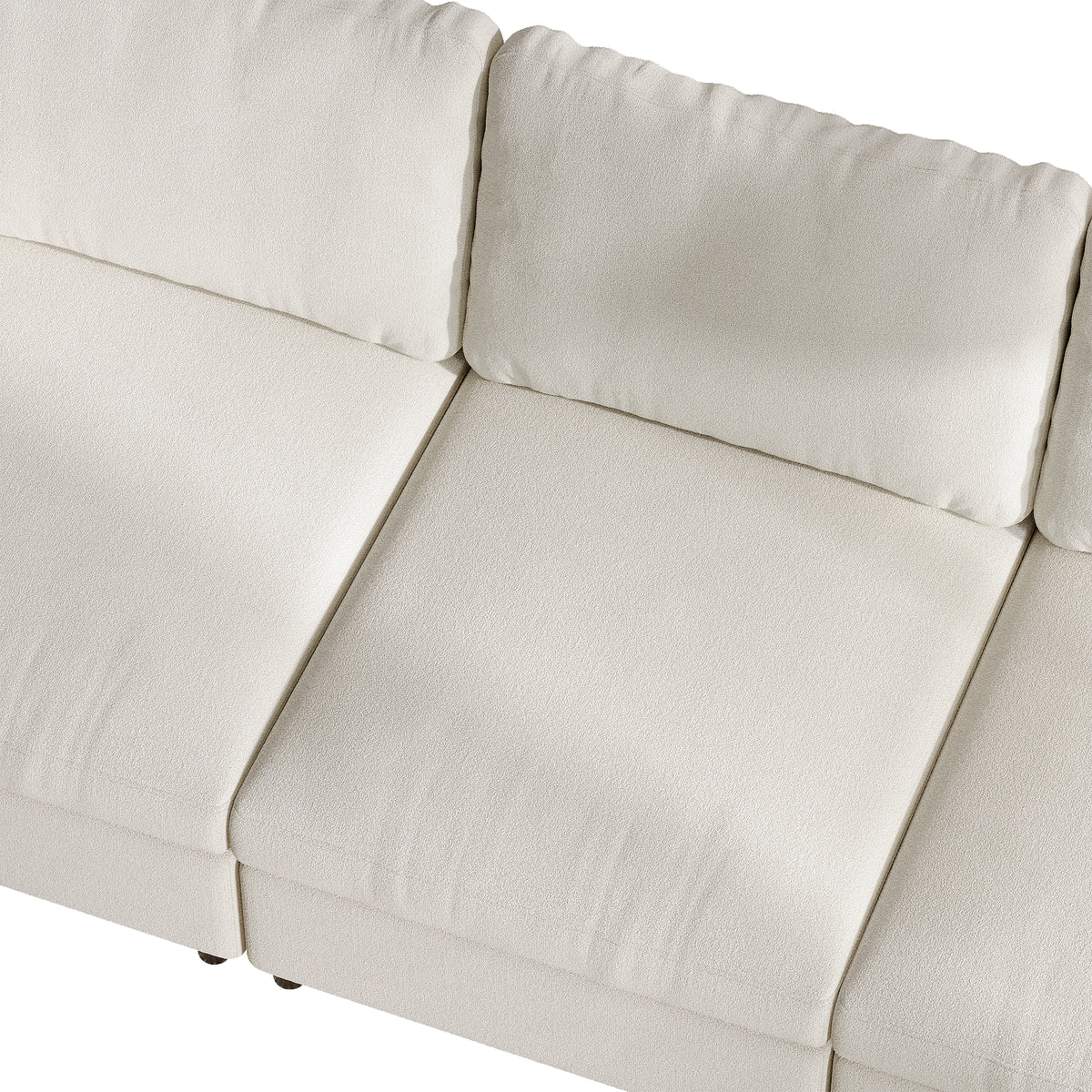 L-Shaped Modular Sofa in Cream Chenille - 29.5" W x 27.5" D Per Seat