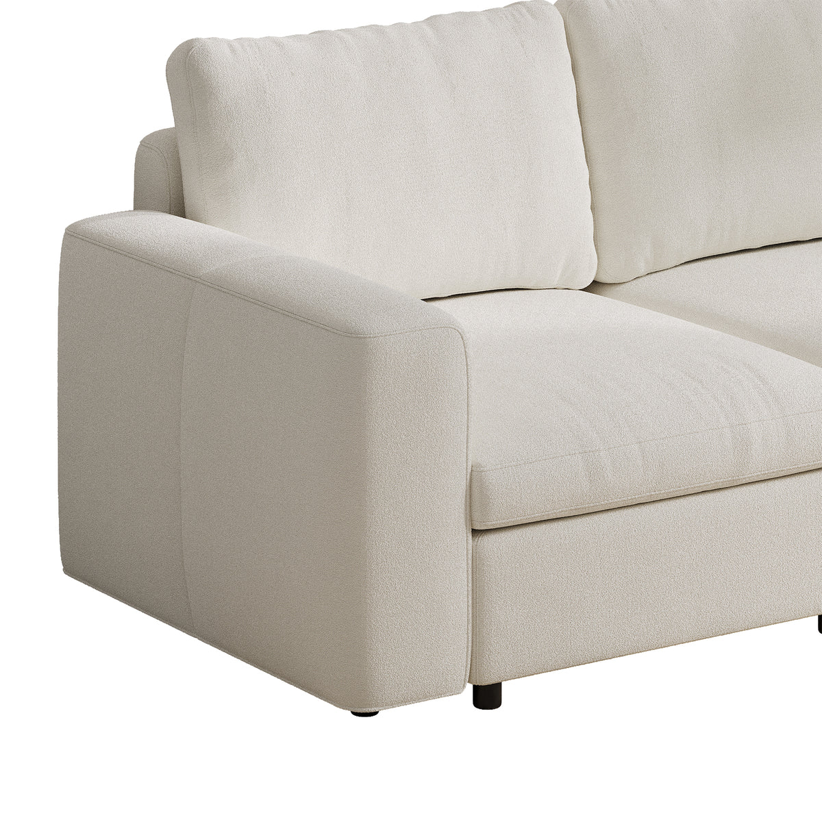 L-Shaped Modular Sofa in Cream Chenille - 29.5" W x 27.5" D Per Seat