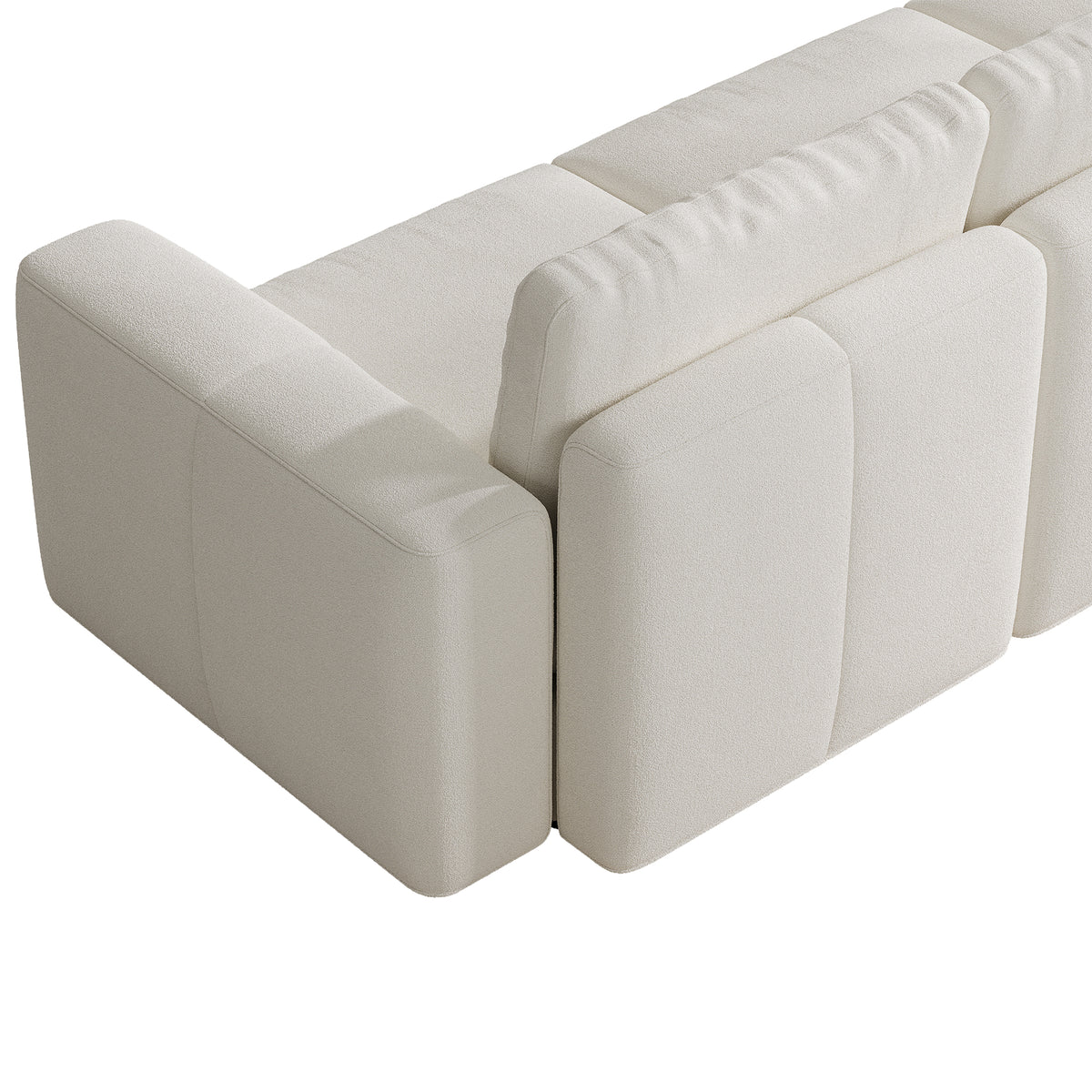 L-Shaped Modular Sofa in Cream Chenille - 29.5" W x 27.5" D Per Seat