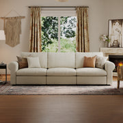 Modular Sectional Sofa - Rounded Arm, Storage Seat, Box Backrest - 29.5" W x 27.5" D Per Seat