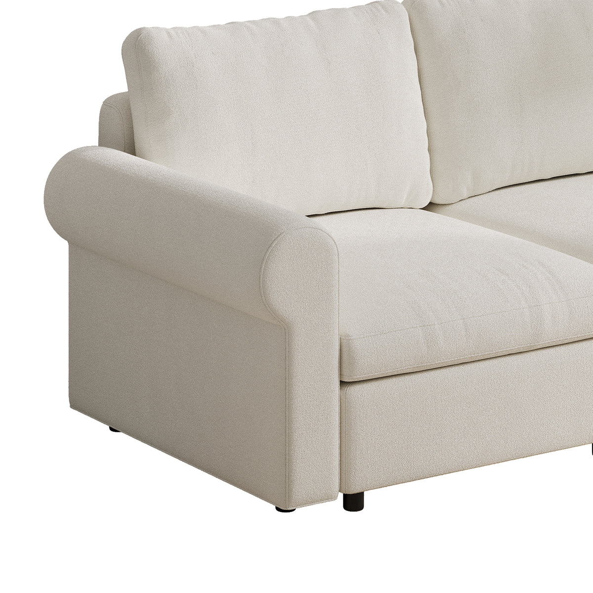 L-Shaped Modular Sofa in Cream Chenille - 29.5" W x 27.5" D Per Seat