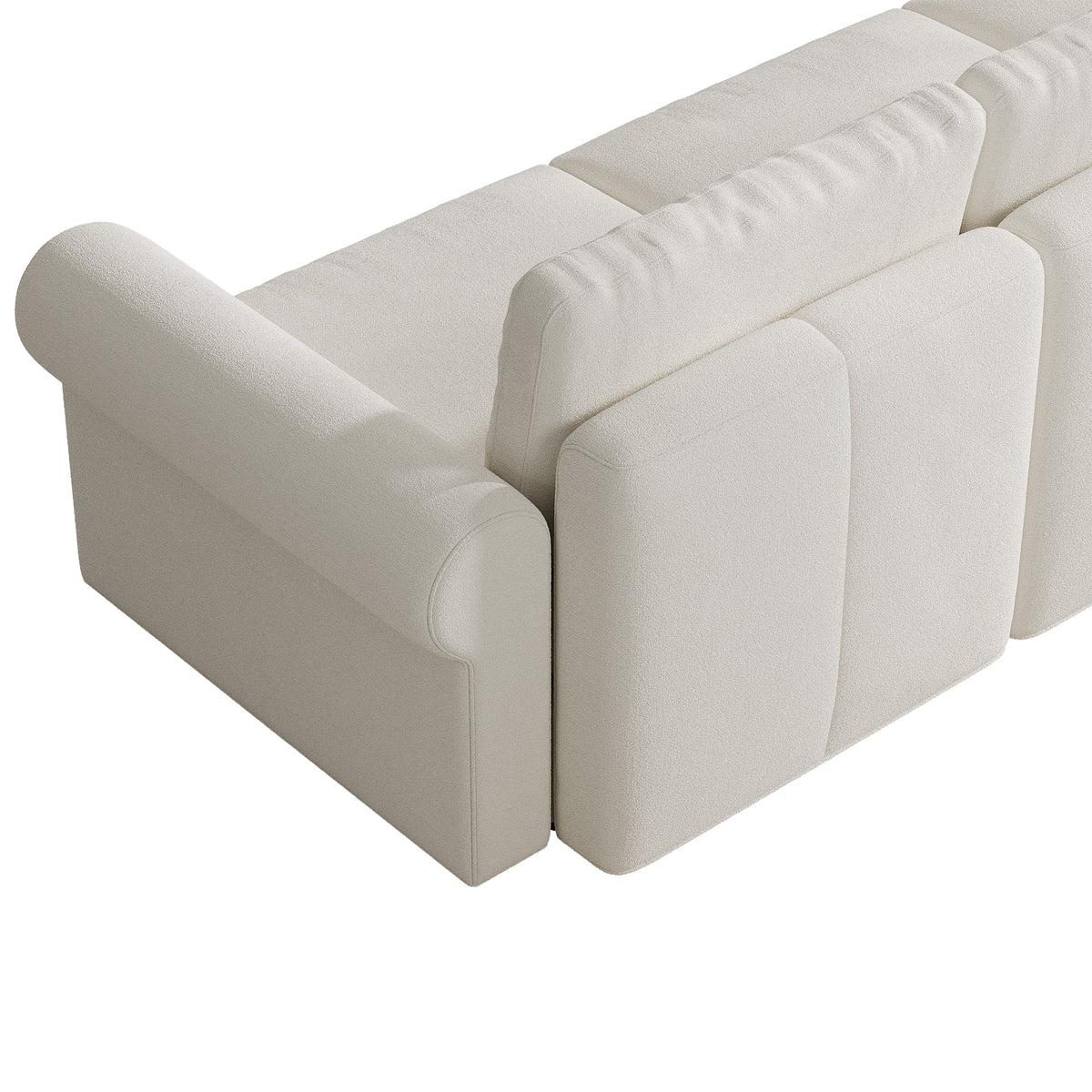 L-Shaped Modular Sofa in Cream Chenille - 29.5" W x 27.5" D Per Seat