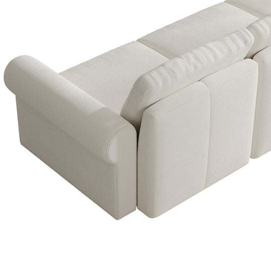 Modular Sectional Sofa - Rounded Arm, Storage Seat, Slim-Profile Backrest - 29.5" W x 27.5" D Per Seat