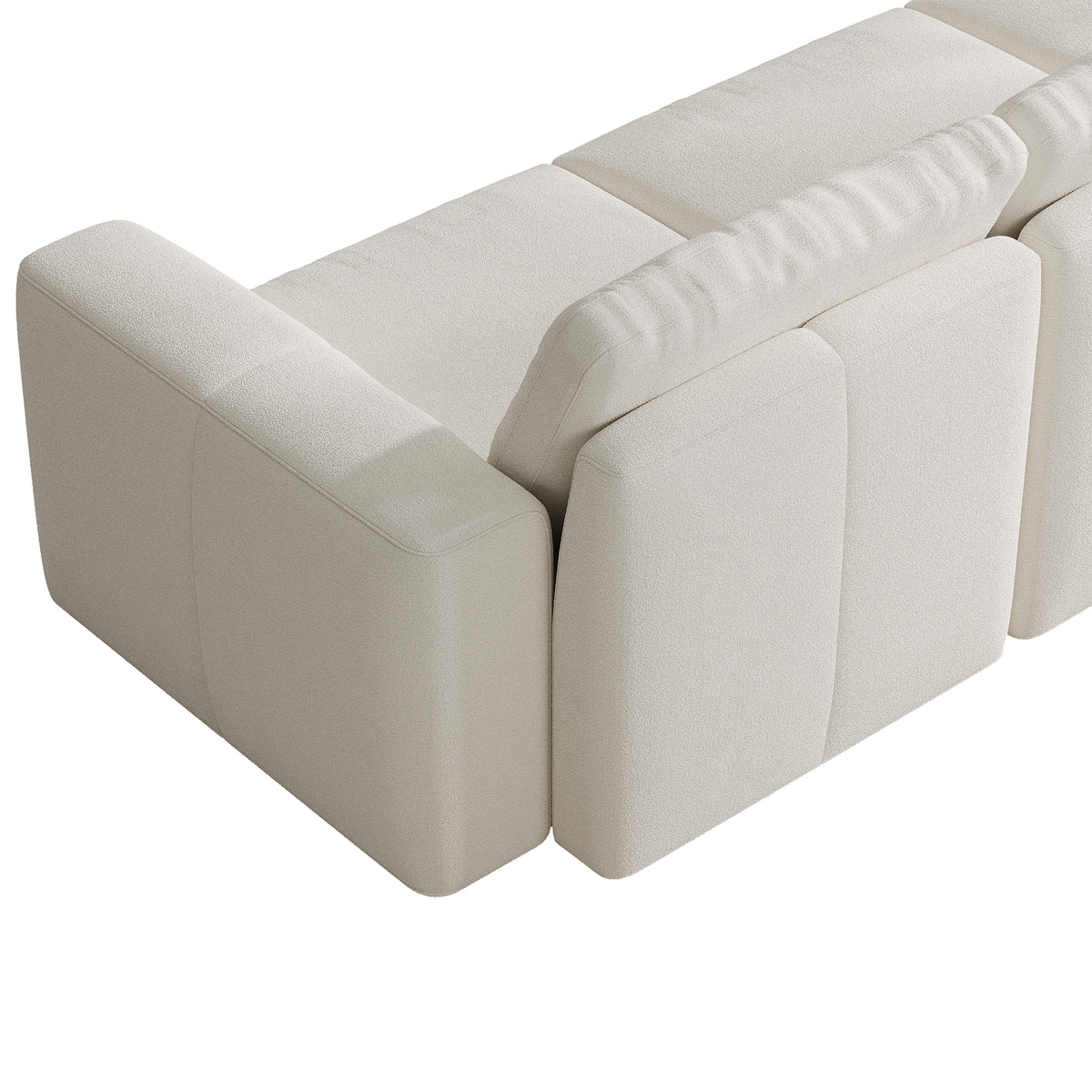 L-Shaped Modular Sofa in Cream Chenille - 29.5" W x 27.5" D Per Seat