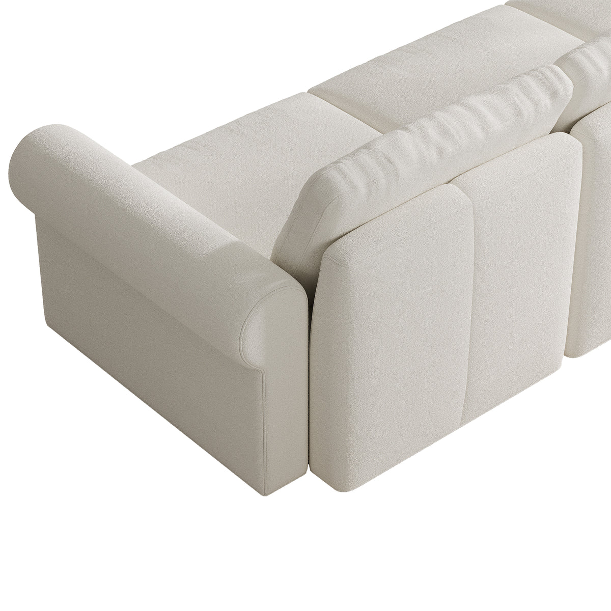 L-Shaped Modular Sofa in Cream Chenille - 29.5" W x 27.5" D Per Seat