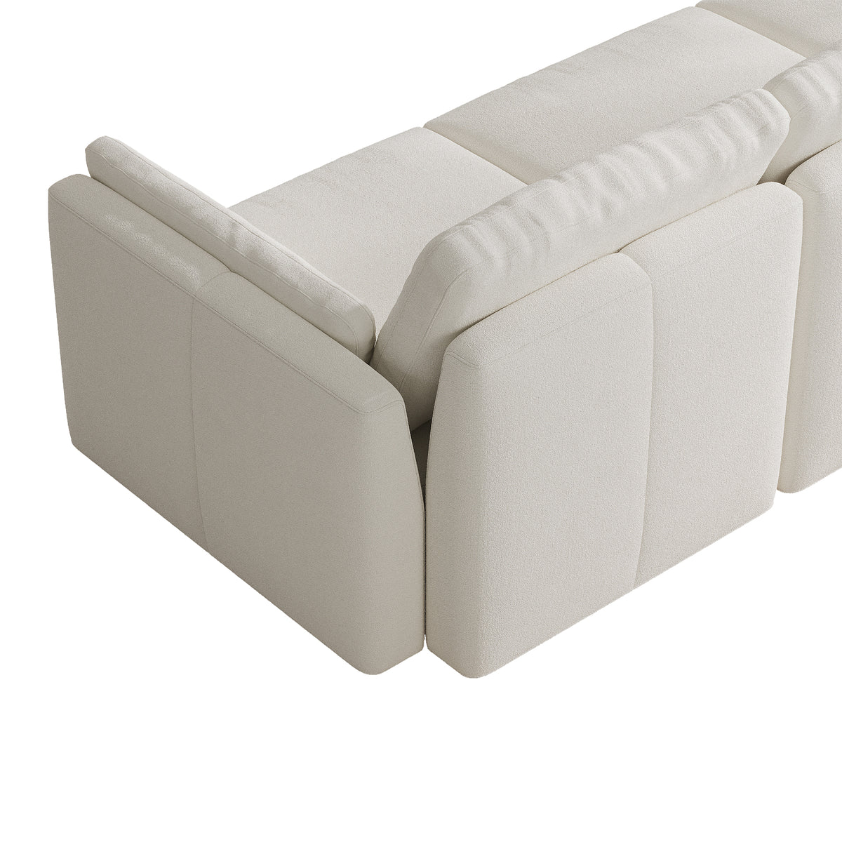 L-Shaped Modular Sofa in Cream Chenille - 29.5" W x 27.5" D Per Seat