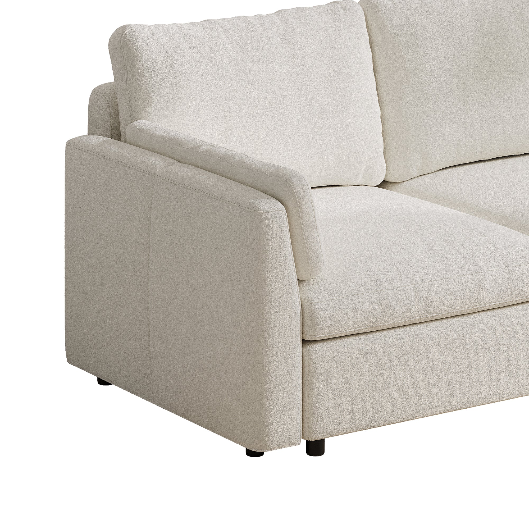Modular Deep Seat Loveseat in Cream Chenille
