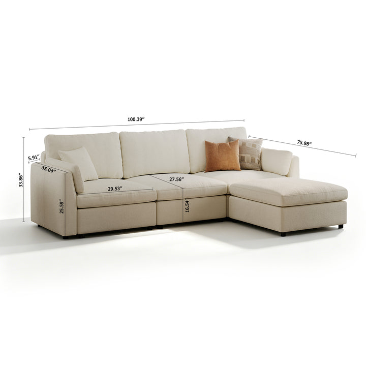 Modular Sectional Sofa - Slim-Profile Arm, Standard Seat, Slim-Profile Backrest - 29.5" W x 27.5" D Per Seat