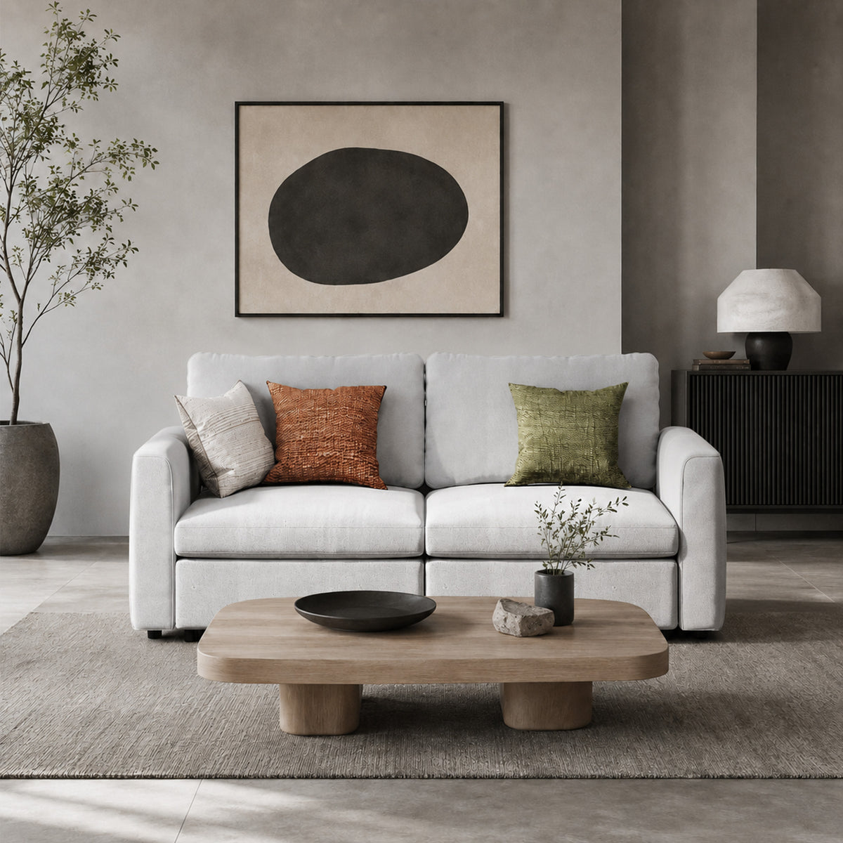 Modular Sectional Sofa - Box Arm, Storage Seat, Box Backrest - 35" W x 22" D Per Seat