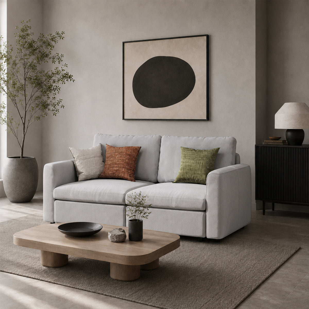 Modular Sectional Sofa - Box Arm, Storage Seat, Box Backrest - 35" W x 22" D Per Seat