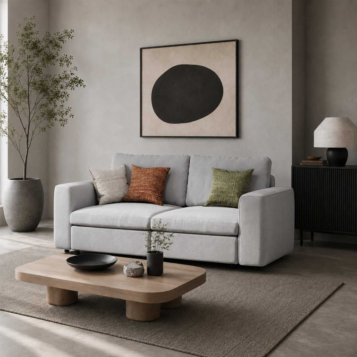 Modular Sectional Sofa - Wide Block Arm, Storage Seat, Box Backrest - 35" W x 22" D Per Seat